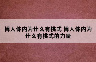 博人体内为什么有桃式 博人体内为什么有桃式的力量